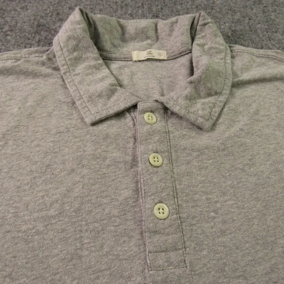 Flint and Tinder Polo Shirt Mens Large Gray Organic Cotton Hemp Short Sleeve - Picture 4 of 12